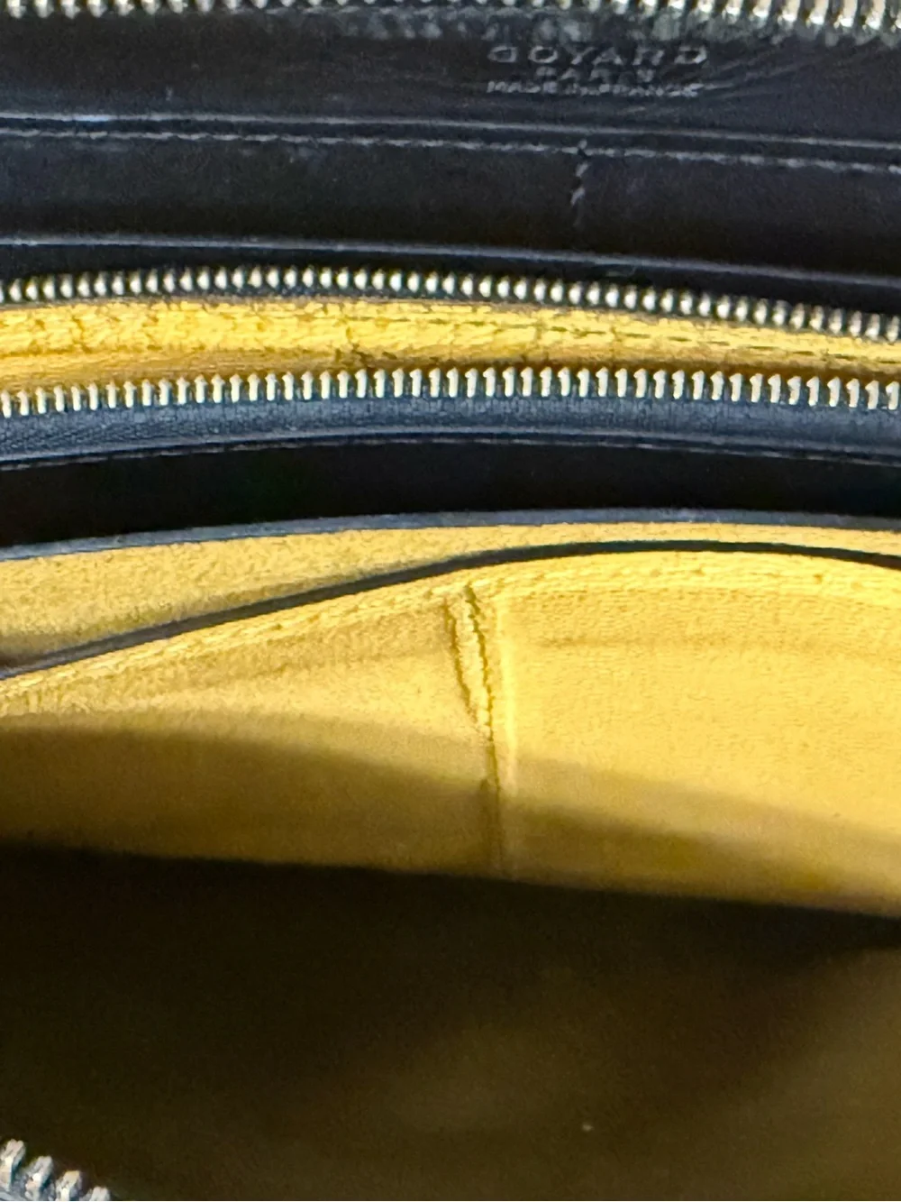 Black Goyard Project Zip Wallet. Includes dust bag